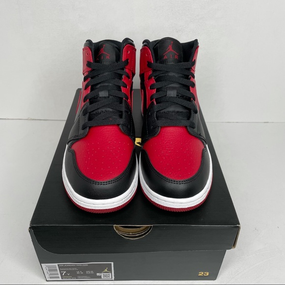 Nike Air Jordan 1 Retro Mid GS “Banned/Bred” NEW - Picture 2 of 4